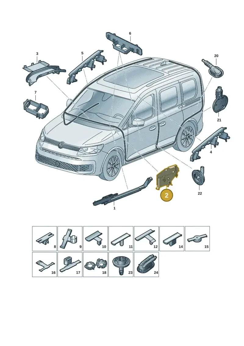 5Q1971616A — Volkswagen Caddy Maxi Kombi (2020-2024) diagram 2ka971091, position 2