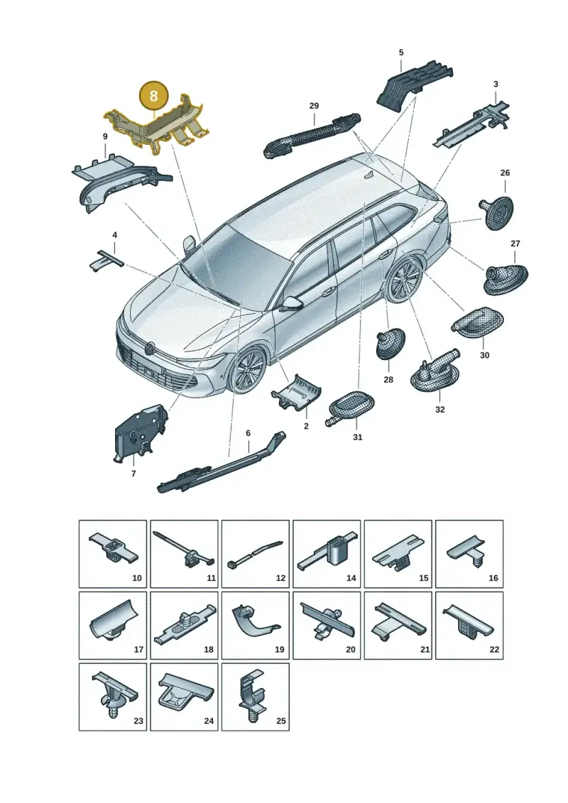 5Q1971815B — Volkswagen Passat estate (2023-) diagram 3j0972001, position 8