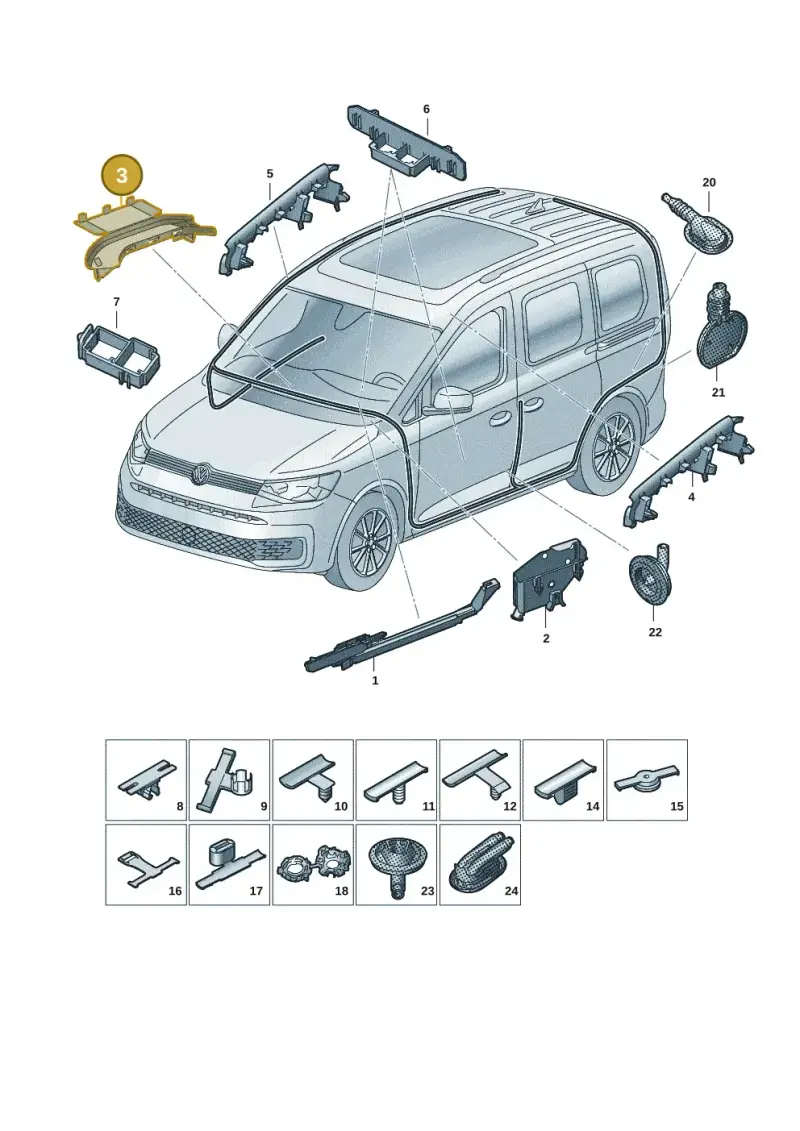 5Q1971821A — Volkswagen Caddy Maxi Kombi (2020-2024) diagram 2ka971091, position 3