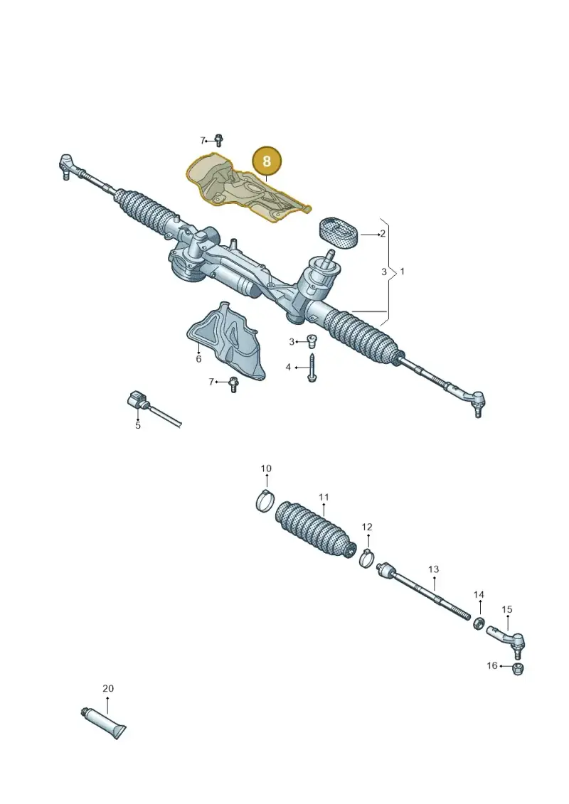 5Q2423981T — Volkswagen Golf 2.0 BlueMotion (2019-2024) diagram 5h0423050, position 8