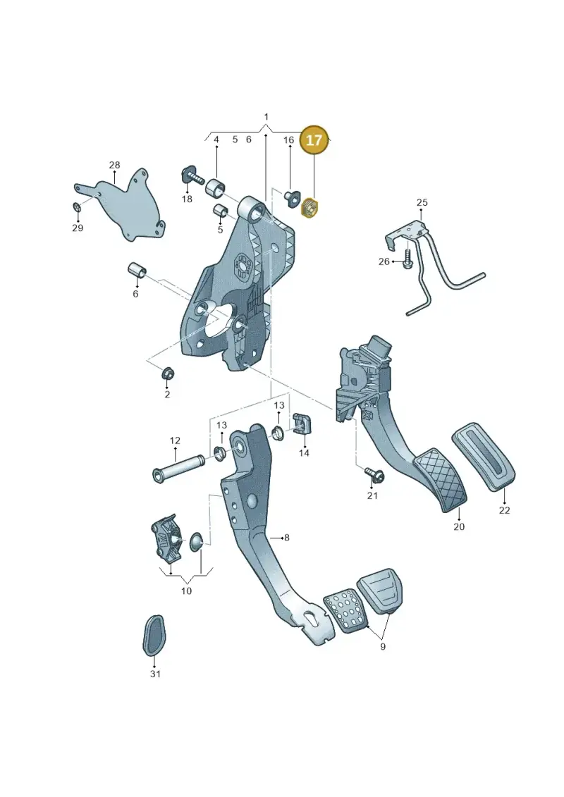5Q2721431 — Volkswagen T-Roc convertible 1.5 (2019-2024) diagram 828721700, position 17