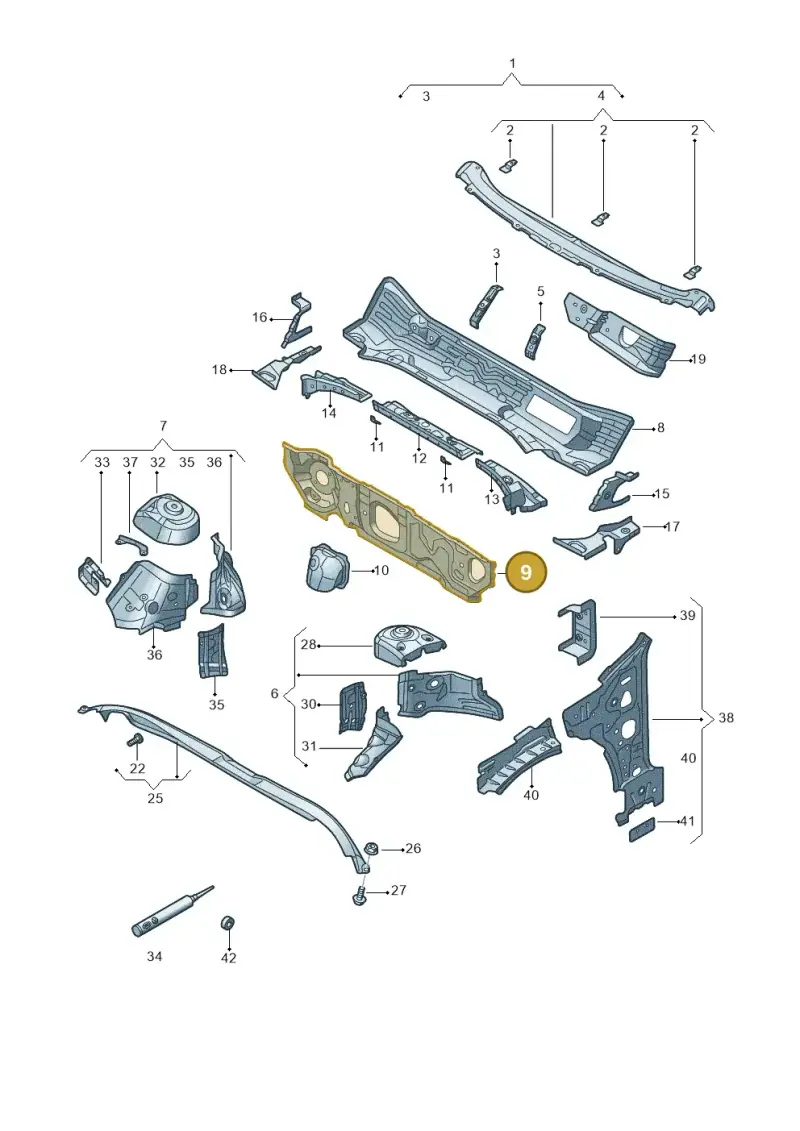 5Q2803155E — Volkswagen Passat estate (2023-) diagram 3j0805200, position 9