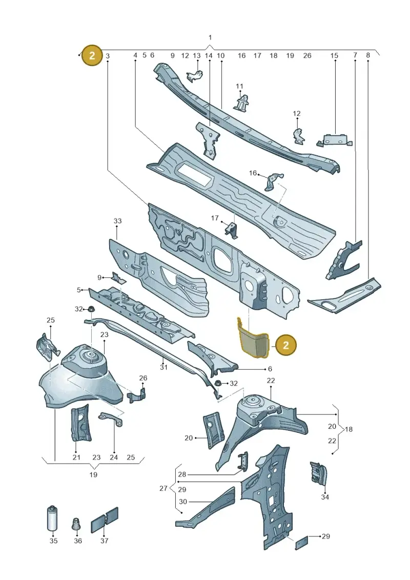 5Q2803177 — Volkswagen Arteon (2017-2023) diagram 828805050, position 2