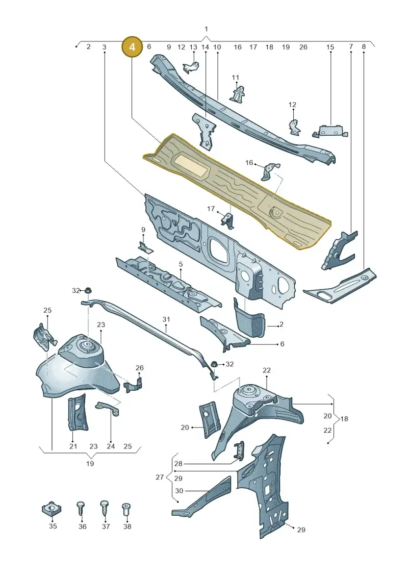 5Q2805265B — Volkswagen Passat Saloon (2014-2024) diagram 793805500, position 4