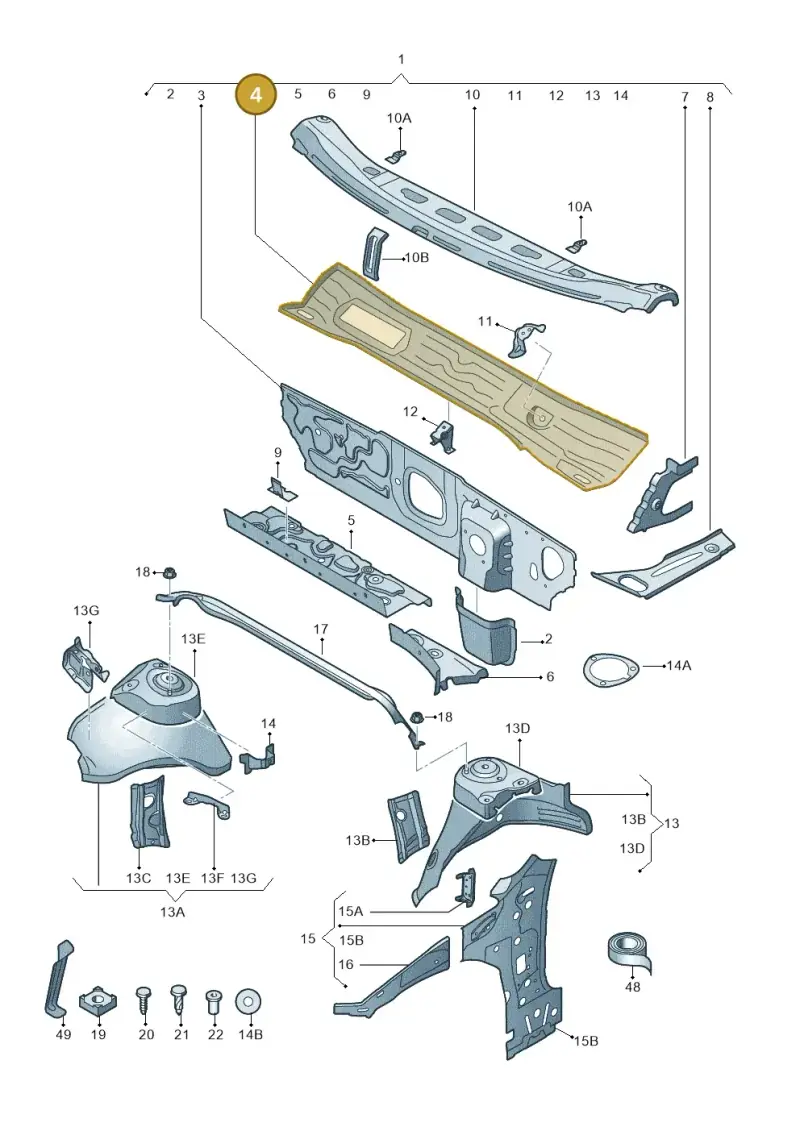 5Q2805265B — Skoda Octavia (2019-2022) diagram 805805050, position 4