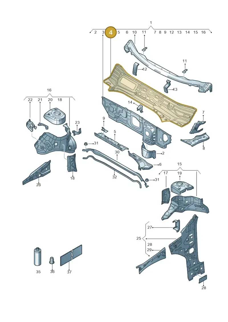 5Q2805265B — Volkswagen T-Roc (2017-2025) diagram 813805500, position 4