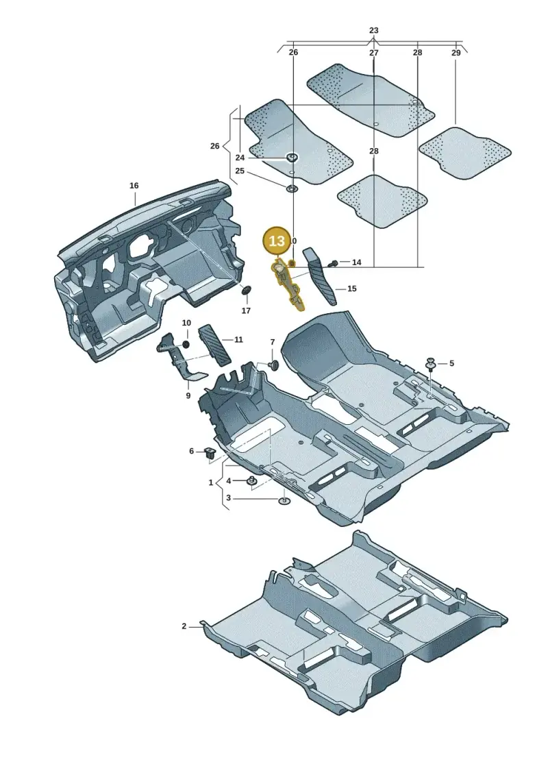 5Q2864767A — Volkswagen Golf 2.0 BlueMotion (2019-2024) diagram 5h0863000, position 13