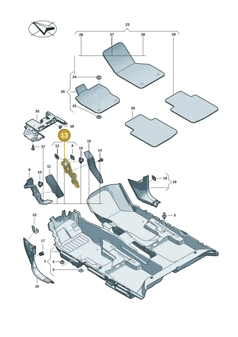 5Q2864767A — Volkswagen Passat estate (2023-) diagram 3j0863000, position 13