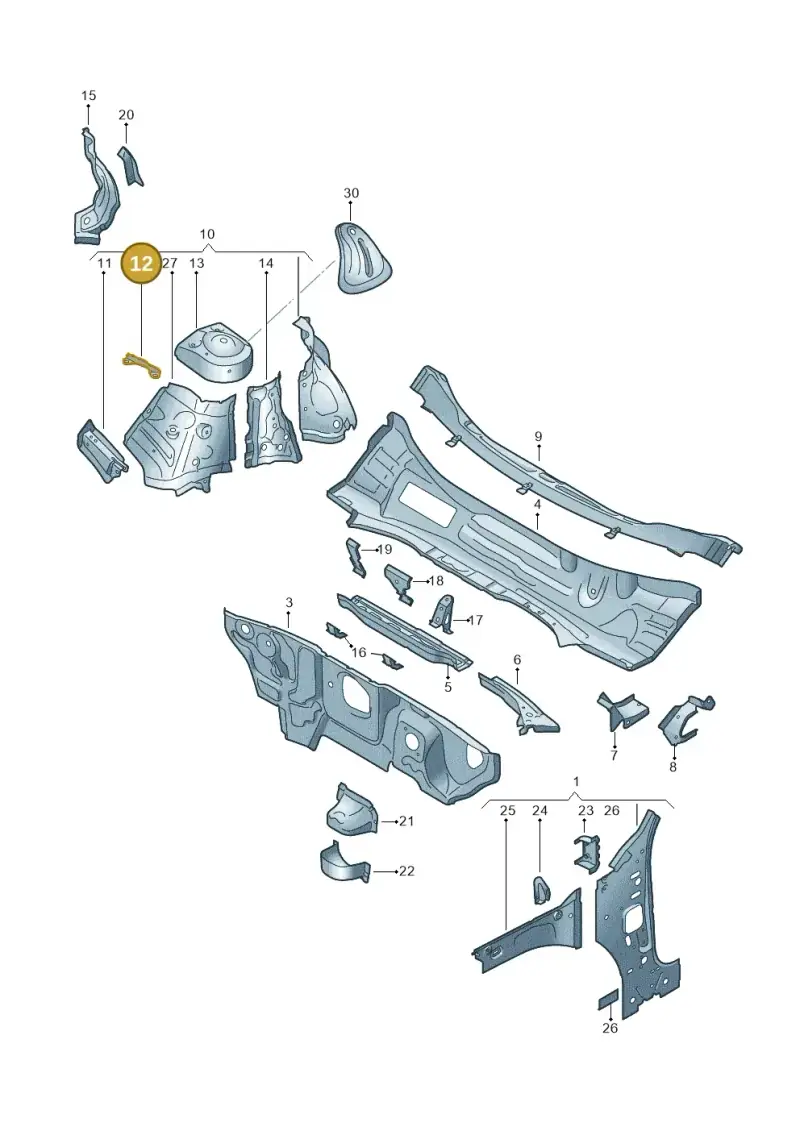 5QA121409 — Volkswagen Atlas Cross Sport (2023-) diagram 829805500, position 12