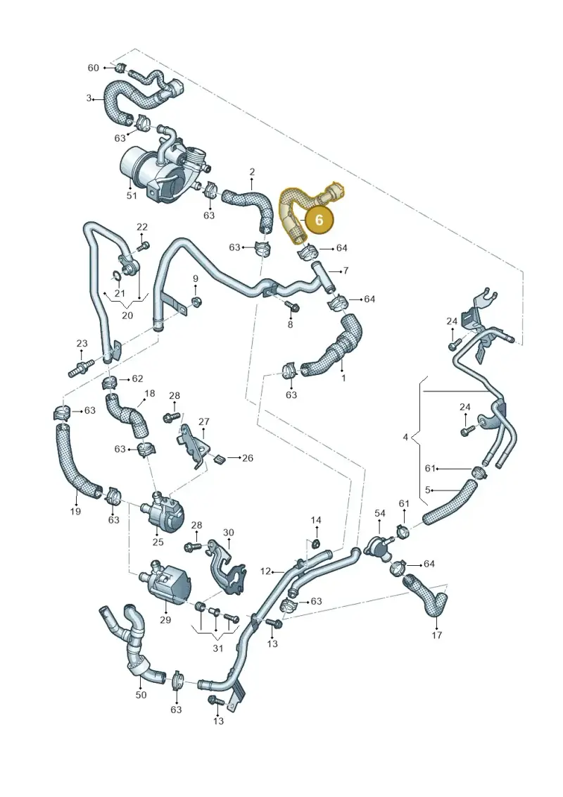 5QA122073 — Volkswagen Tiguan 2.0 4Motion (2016-2024) diagram 793121320, position 6