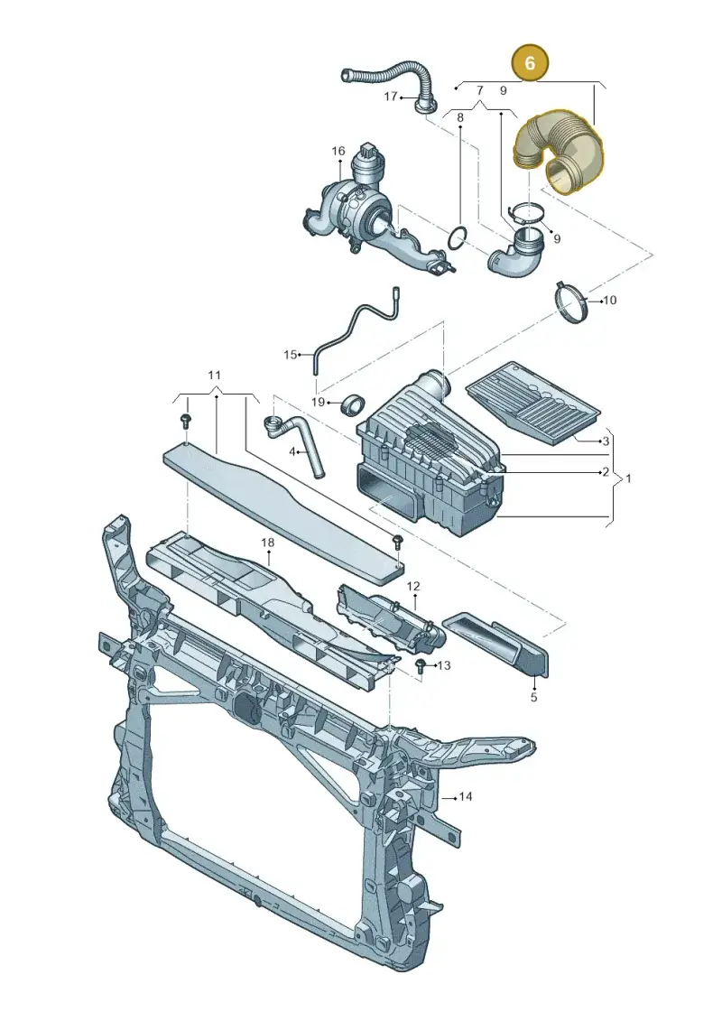 5QA129654 — Volkswagen Tiguan 2.0 4Motion (2017-2024) diagram 781129100, position 6