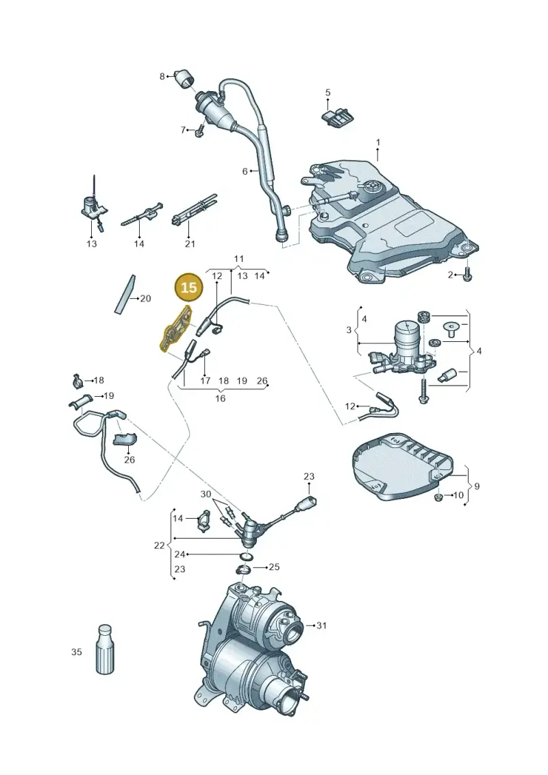 5QA131327A — Volkswagen Touran 2,0 BlueMotion (2015-2024) diagram 869253560, position 15
