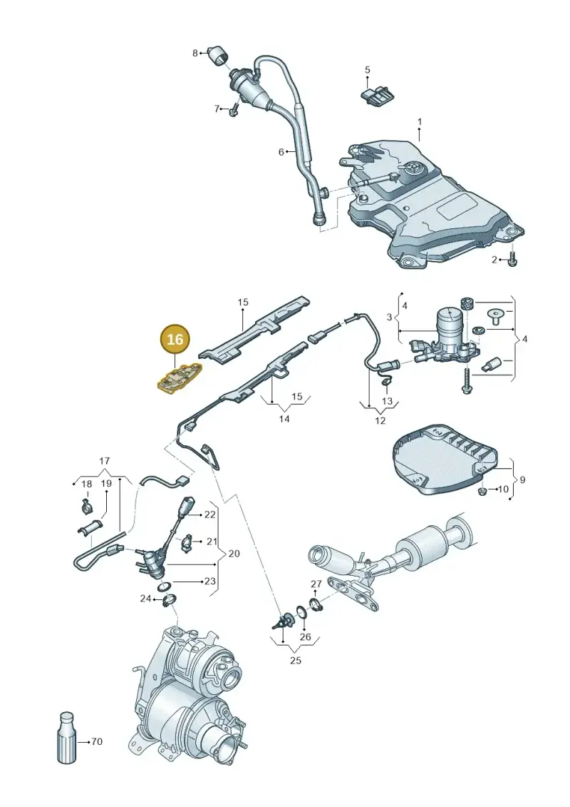 5QA131327B — Volkswagen Touran 2,0 BlueMotion (2015-2024) diagram 869253102, position 16