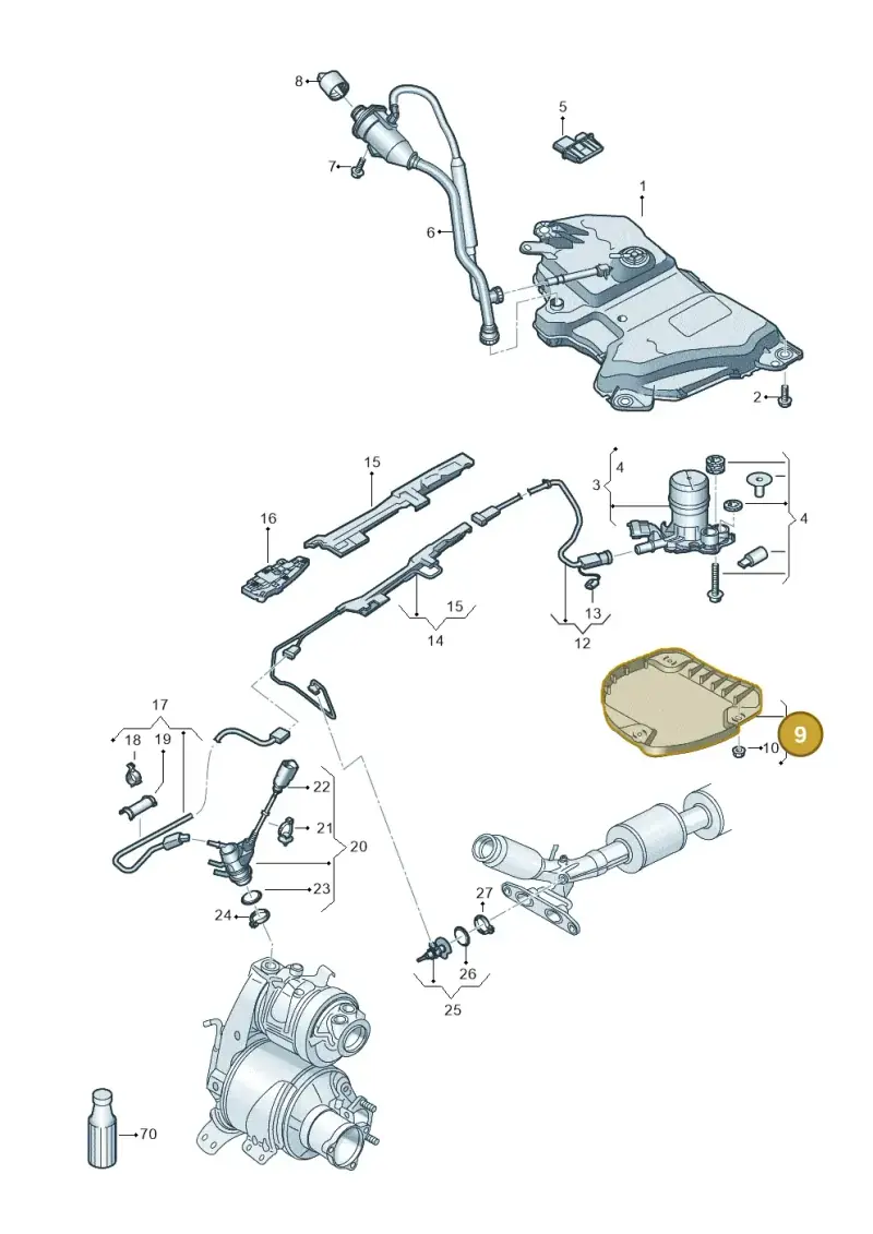 5QA131331B — Volkswagen Touran 2,0 BlueMotion (2015-2024) diagram 869253102, position 9