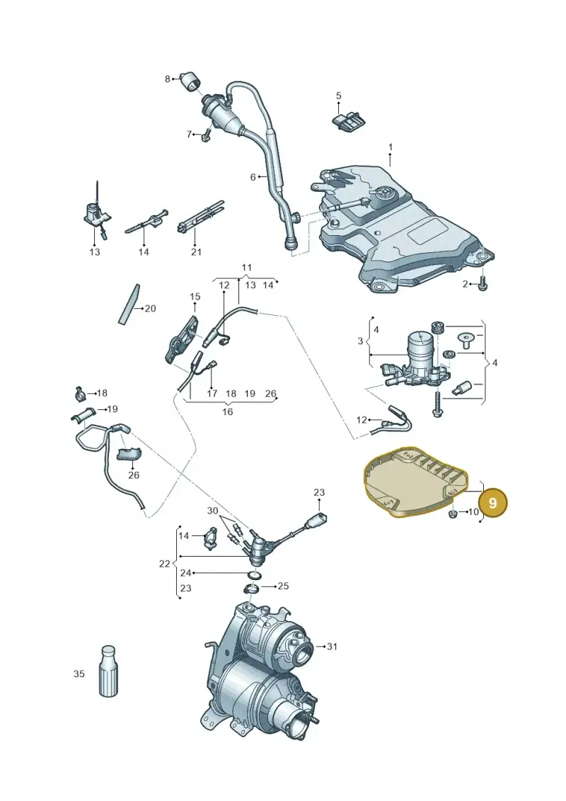 5QA131331B — Volkswagen Touran 2,0 BlueMotion (2015-2024) diagram 869253560, position 9