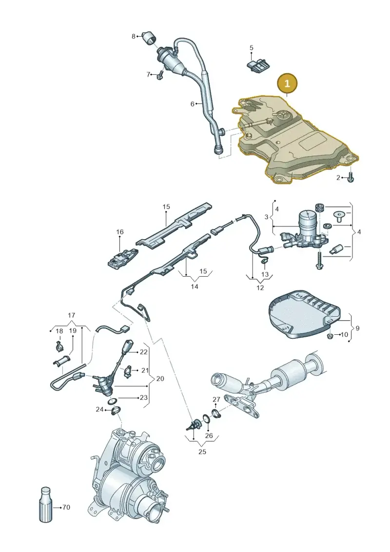 5QA131877J — Volkswagen Touran 2,0 BlueMotion (2015-2024) diagram 869253102, position 1