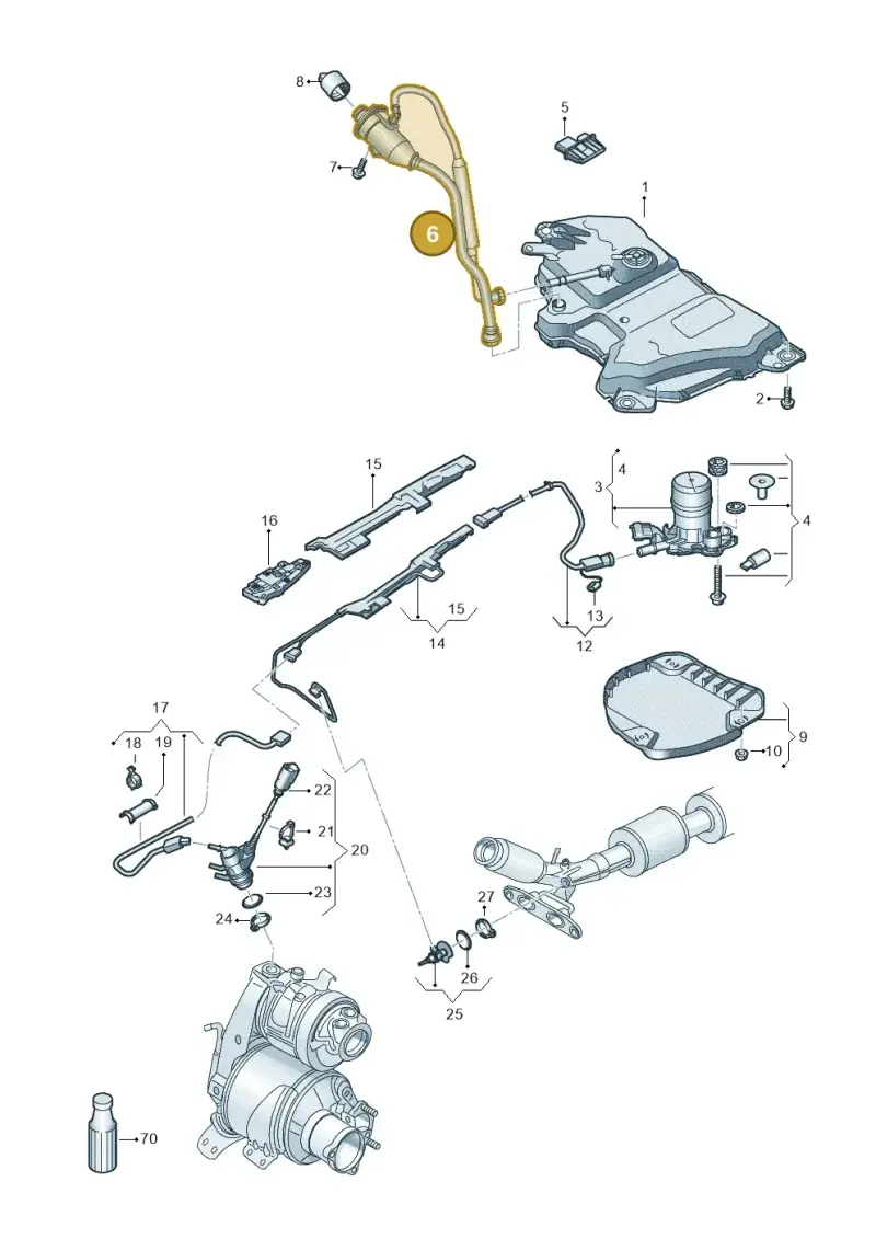 5QA131965F — Volkswagen Touran 2,0 BlueMotion (2015-2024) diagram 869253102, position 6