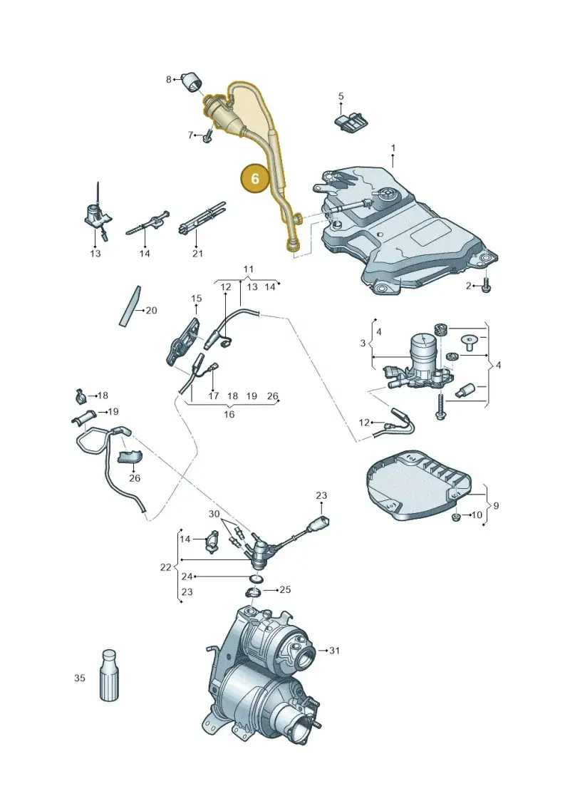 5QA131965F — Volkswagen Touran 2,0 BlueMotion (2015-2024) diagram 869253560, position 6