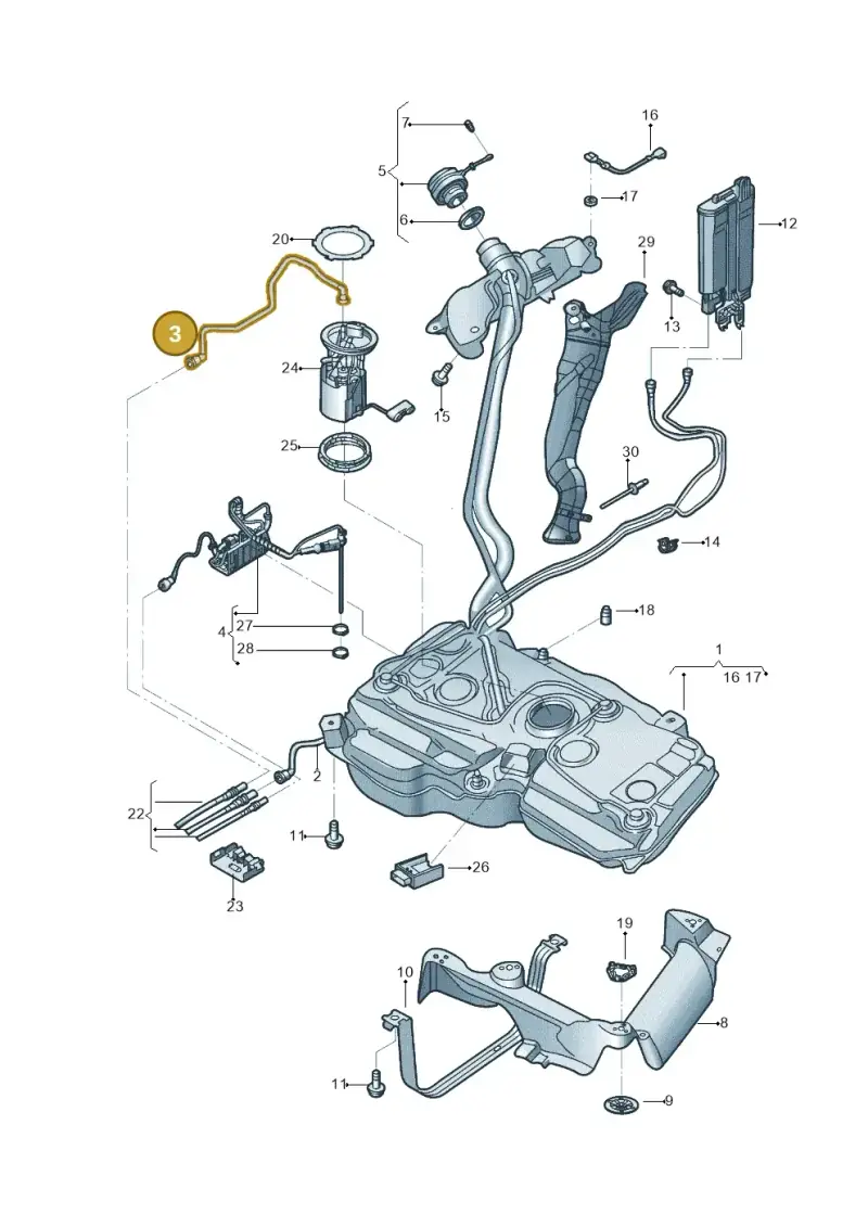 5QA201293G — Volkswagen Tiguan 2.0 4Motion (2017-2024) diagram 833201005, position 3