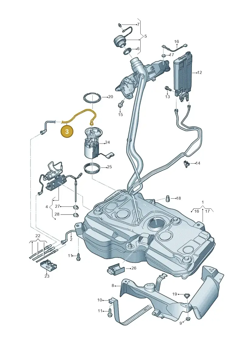 5QA201293G — Volkswagen Tiguan 2.0 (2023-) diagram 869201400, position 3