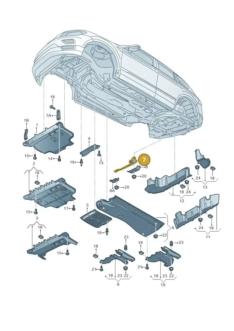5QA825189A — Volkswagen Tiguan 2.0 4Motion (2017-2024) diagram 833825010, position 7