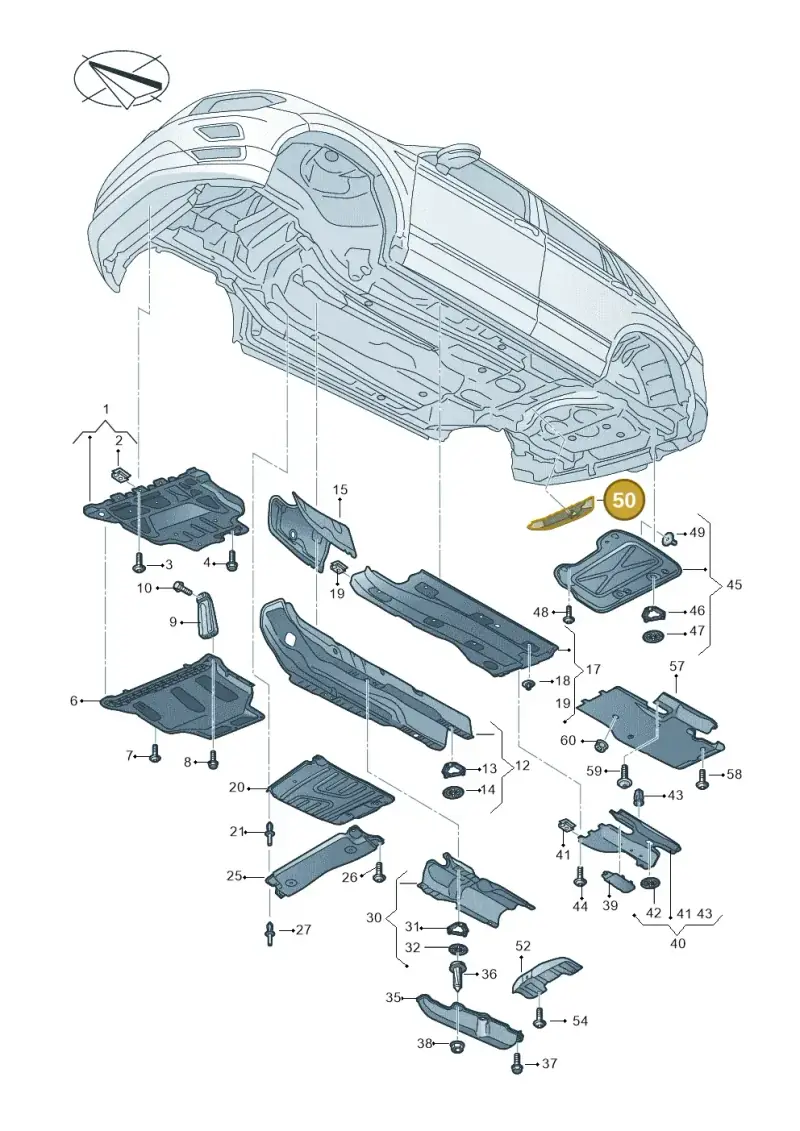 5QA825189A — Volkswagen Tiguan 2.0 4Motion (2017-2024) diagram 884825000, position 50