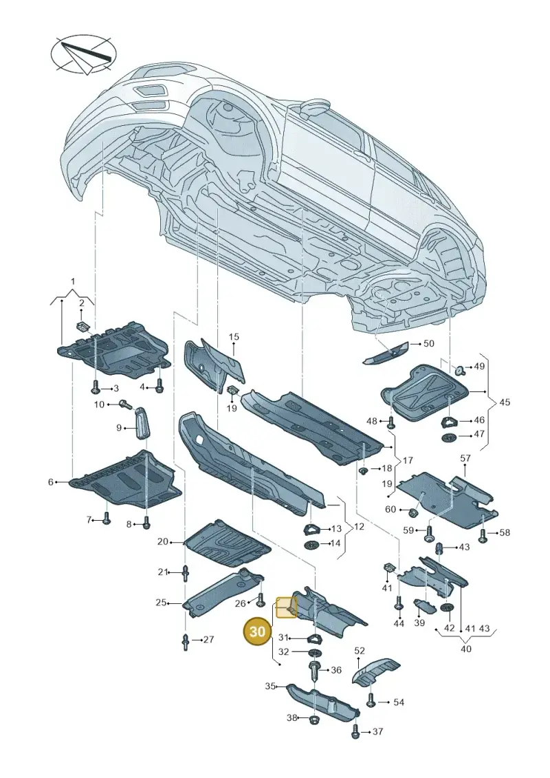 5QA825613D — Volkswagen Tiguan 2.0 4Motion (2016-2024) diagram 884825000, position 30