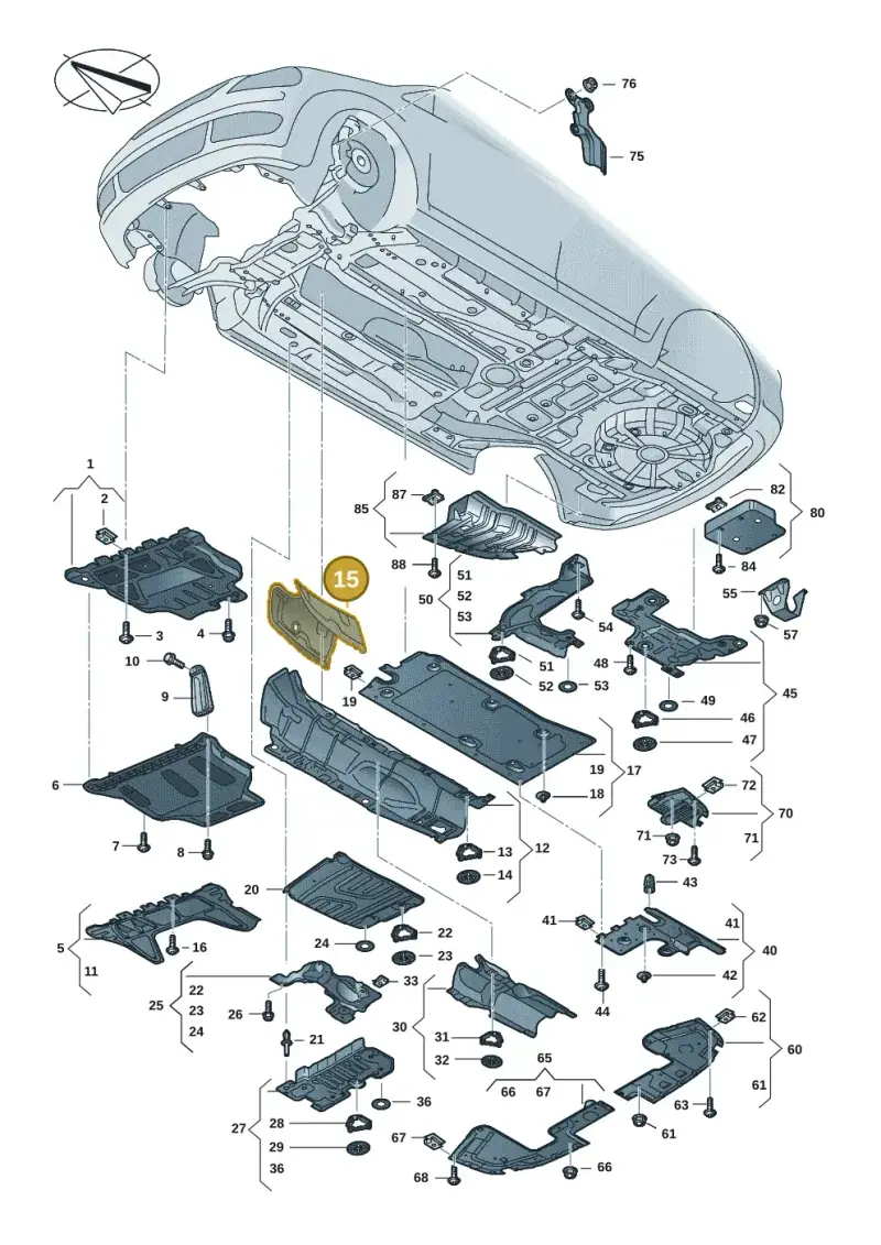 5QA825635 — Volkswagen Caddy Maxi Kombi (2020-2024) diagram 2ka825000, position 15