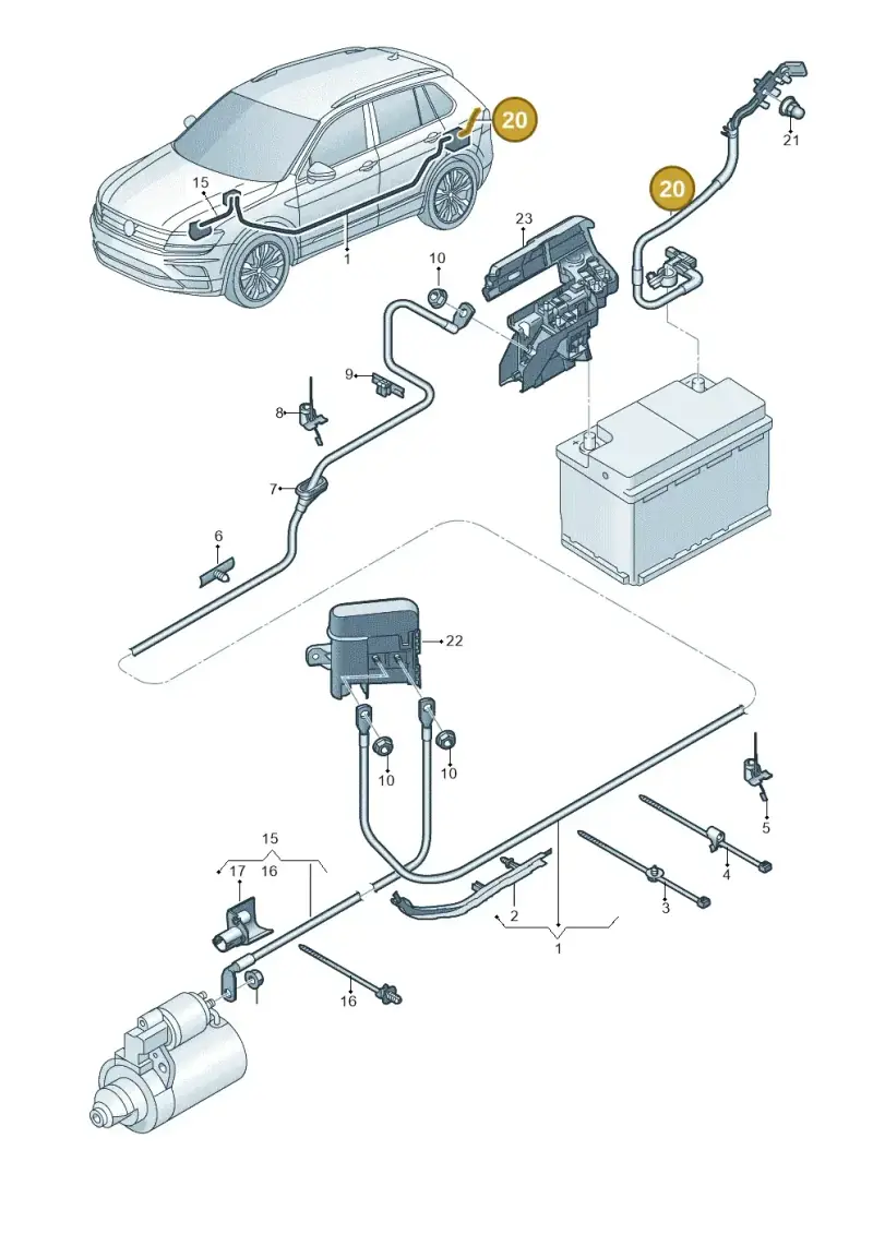 5QA915181E — Volkswagen Tiguan 2.0 4Motion (2017-2024) diagram 884971020, position 20