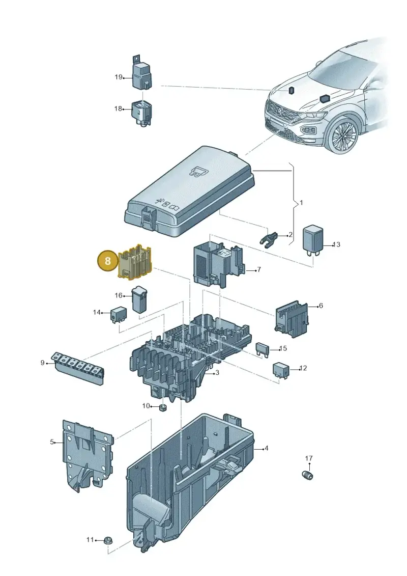 5QA937507 — Volkswagen T-Roc BlueMotion (2017-2024) diagram 813937100, position 8