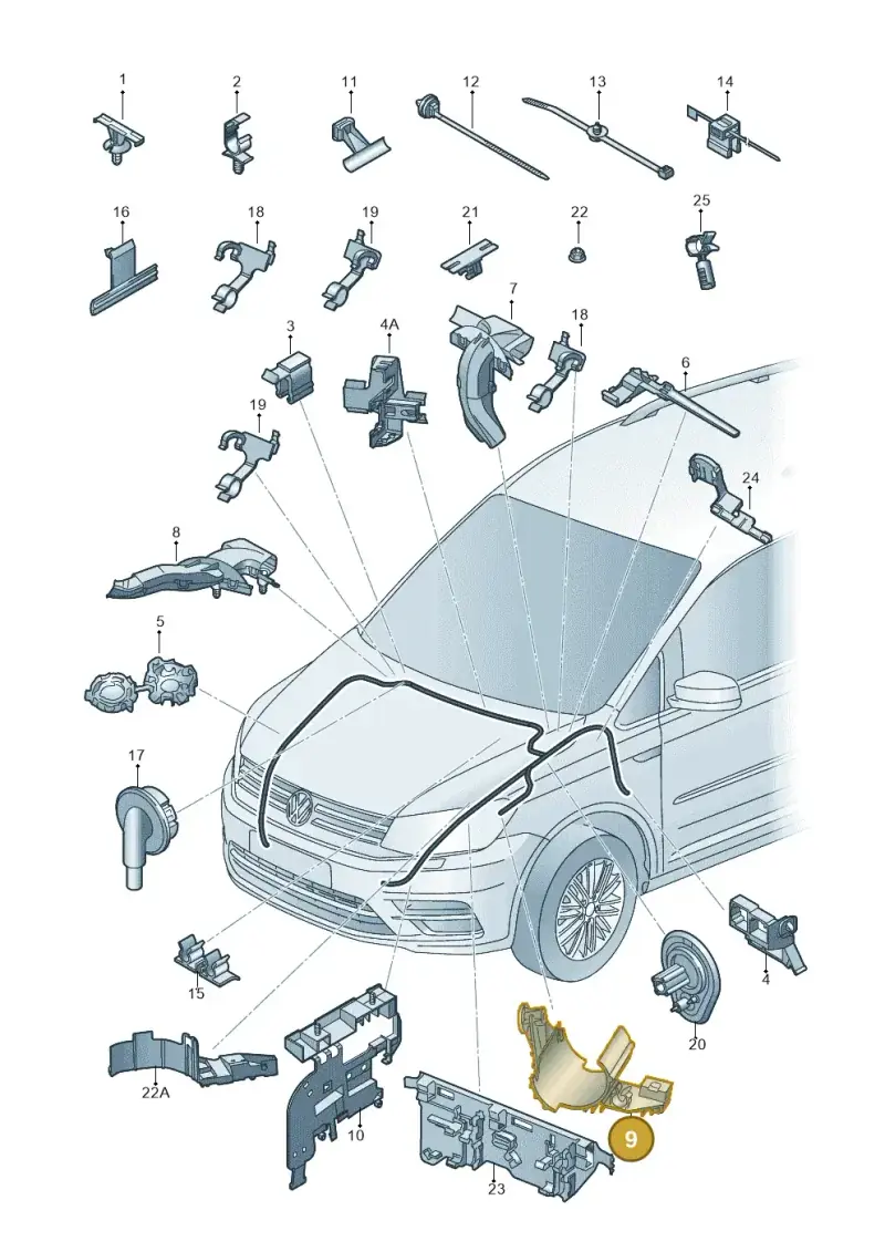 5QA971615 — Volkswagen Touran 2,0 BlueMotion (2015-2024) diagram 869971870, position 9