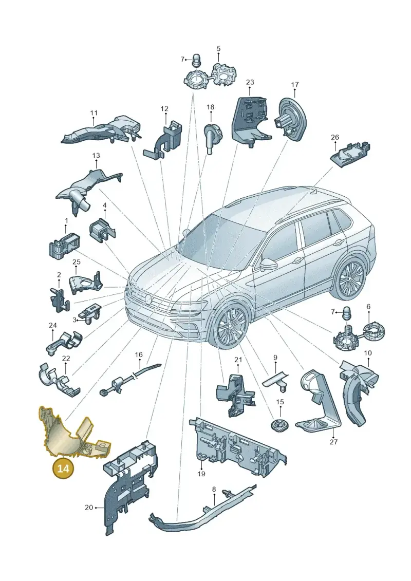 5QA971615 — Volkswagen Tiguan 2.0 4Motion (2017-2024) diagram 884971790, position 14