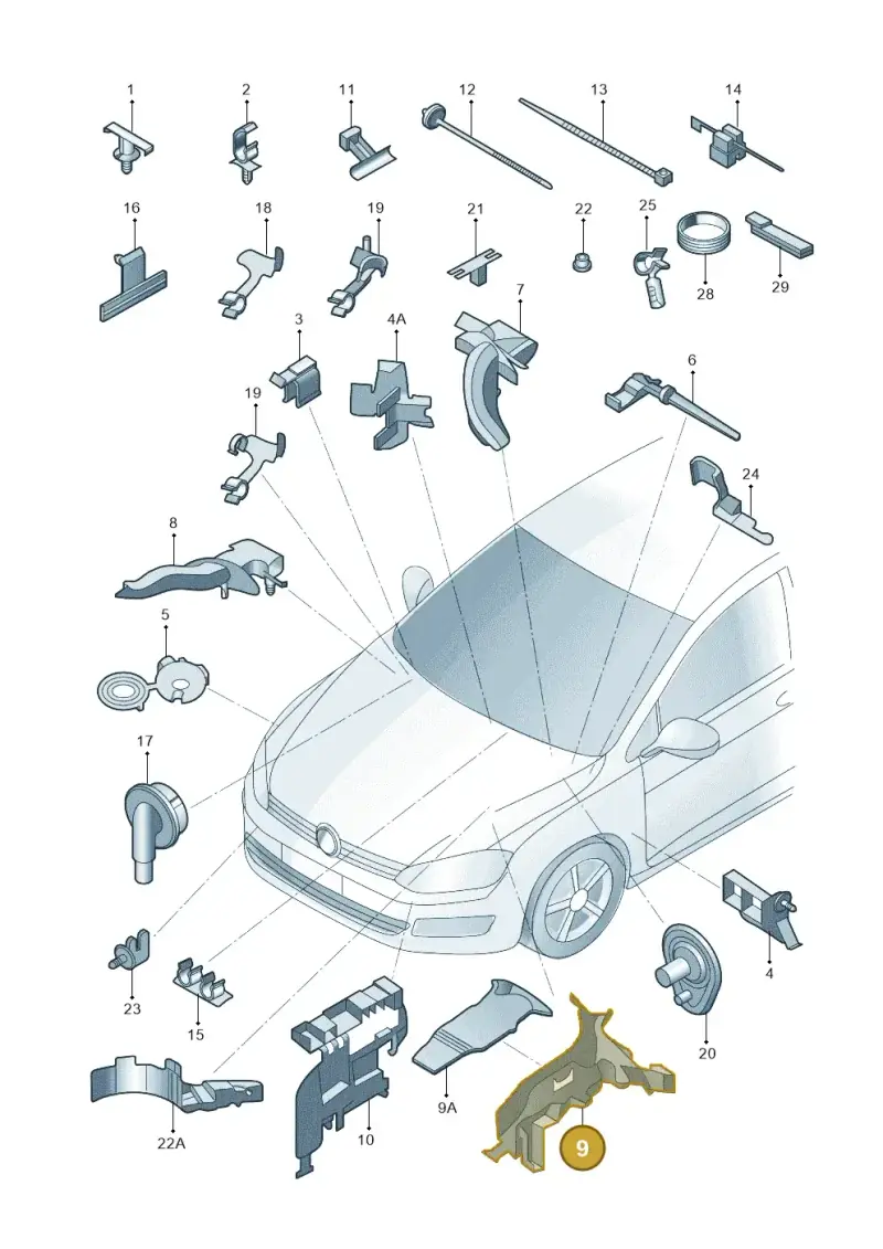 5QA971615 — Volkswagen Touran (2015-2024) diagram 889971870, position 9
