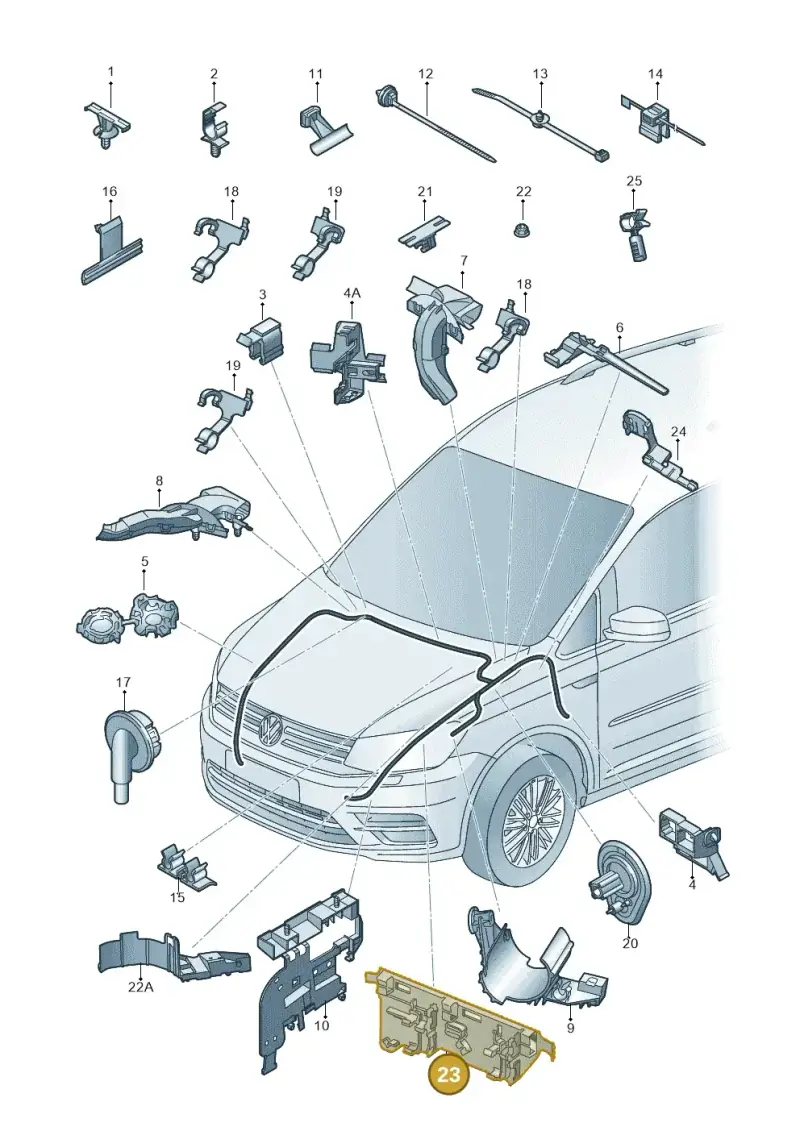 5QA971890A — Volkswagen Touran 2,0 BlueMotion (2015-2024) diagram 869971870, position 23