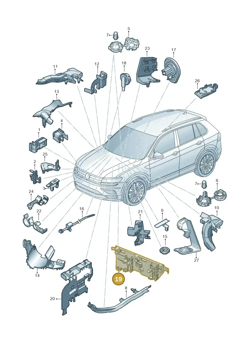 5QA971890A — Volkswagen Tiguan 2.0 4Motion (2017-2024) diagram 884971790, position 19
