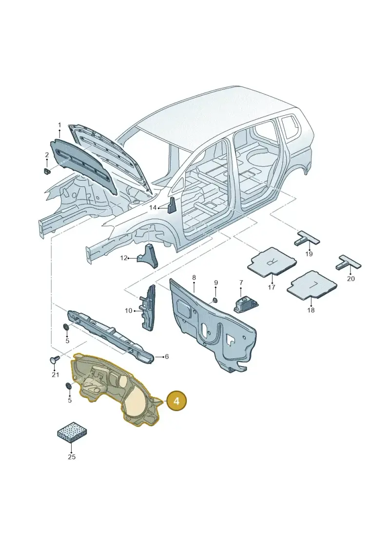 5QB863353G — Volkswagen Touran 2,0 BlueMotion (2015-2024) diagram 869863200, position 4