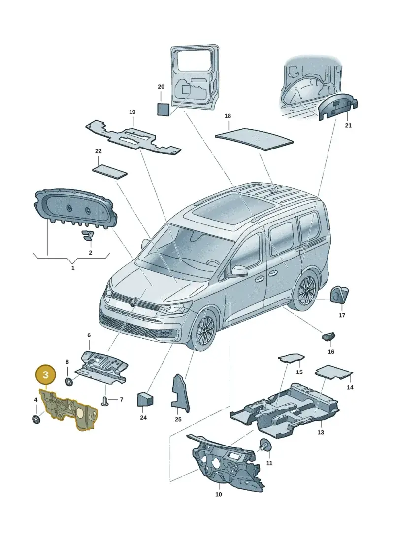 5QC863353C — Volkswagen Caddy Maxi Kombi (2020-2024) diagram 2ka863200, position 3