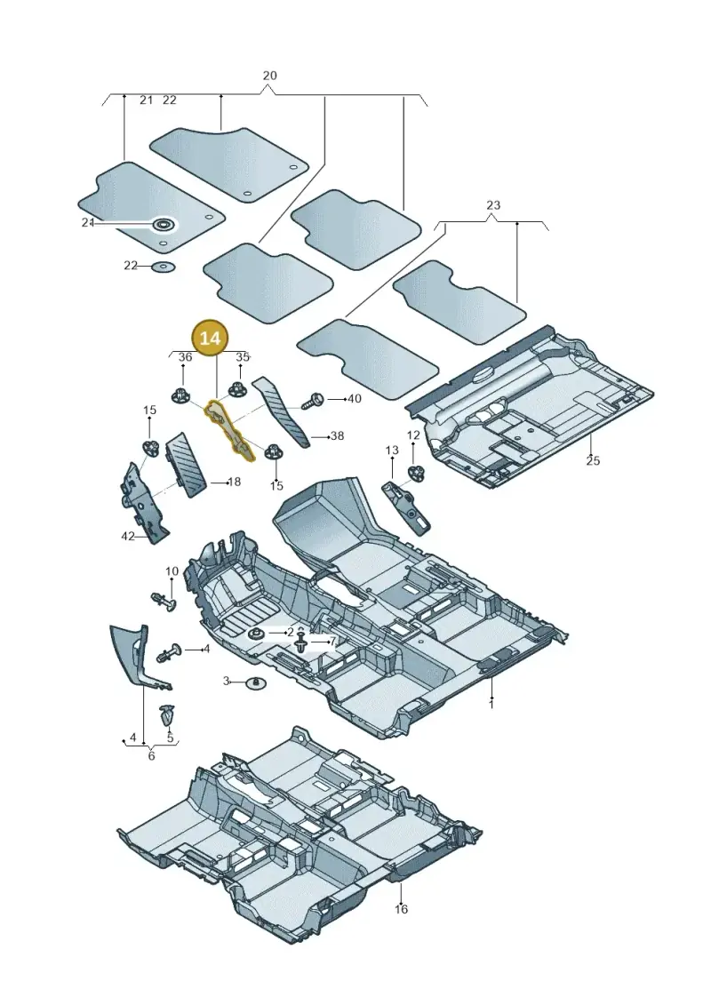 5QC864767 — Volkswagen Tiguan 2.0 4Motion (2017-2024) diagram 833863000, position 14