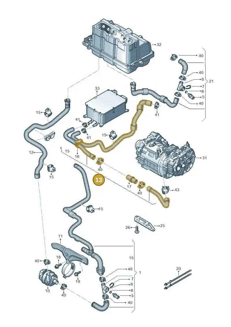 5QE121049N — Volkswagen E-Golf (2014-2021) diagram 774121250, position 13