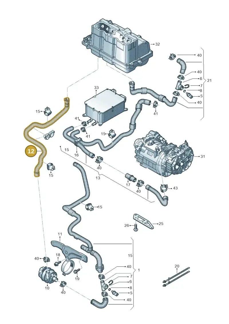 5QE122058H — Volkswagen E-Golf (2014-2021) diagram 774121250, position 12