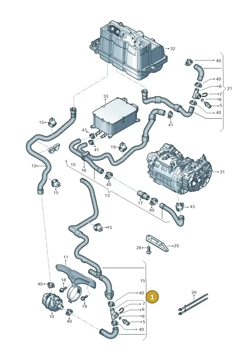 5QE122109H — Volkswagen E-Golf (2014-2021) diagram 774121250, position 1