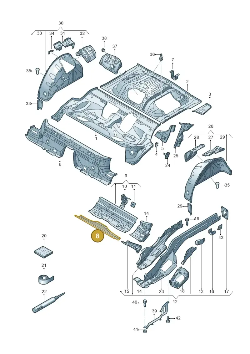 5QE803223 — Volkswagen Golf 2.0 (2016-2020) diagram 745803120, position 8
