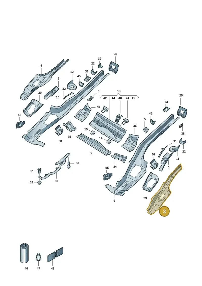 5QE803489 — Volkswagen Golf 2.0 BlueMotion (2019-2024) diagram 5h0803011, position 3