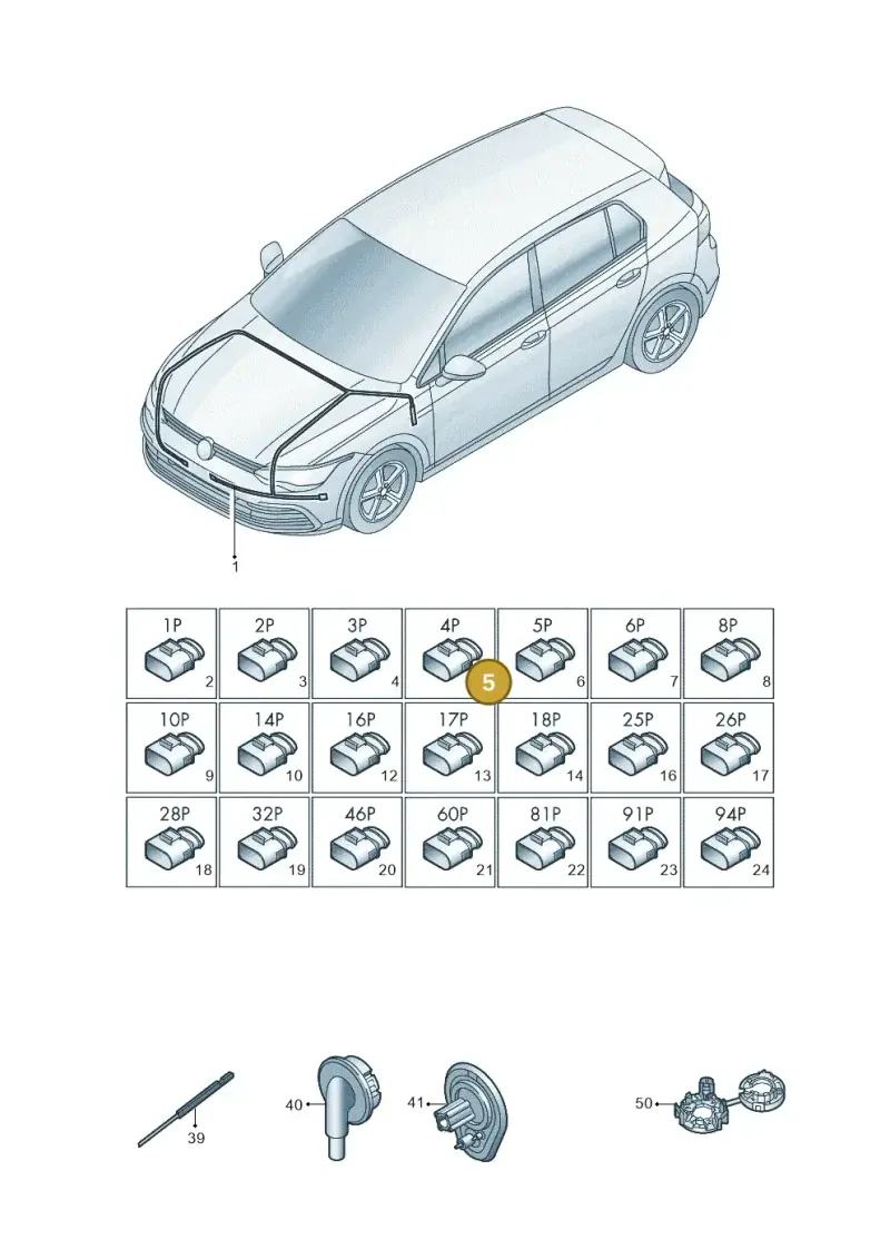5QE937510 — Volkswagen Golf 2.0 BlueMotion (2019-2024) diagram 5h0971080, position 5