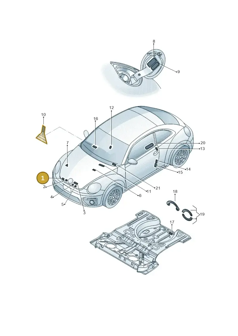 5QF010008 — Volkswagen Beetle (2016-2019) diagram 801010000, position 1
