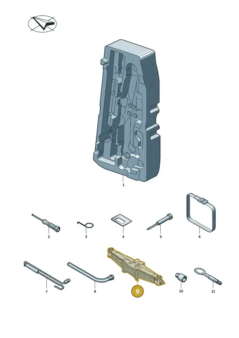 5QF011031C — Volkswagen Caddy Maxi Kombi (2020-2024) diagram 2ka012001, position 9