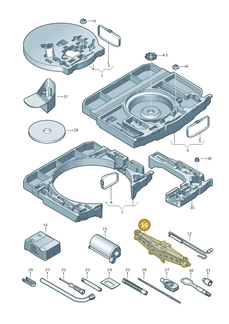 5QF011031D — Audi Q3 (2018-2025) diagram 597011010, position 16