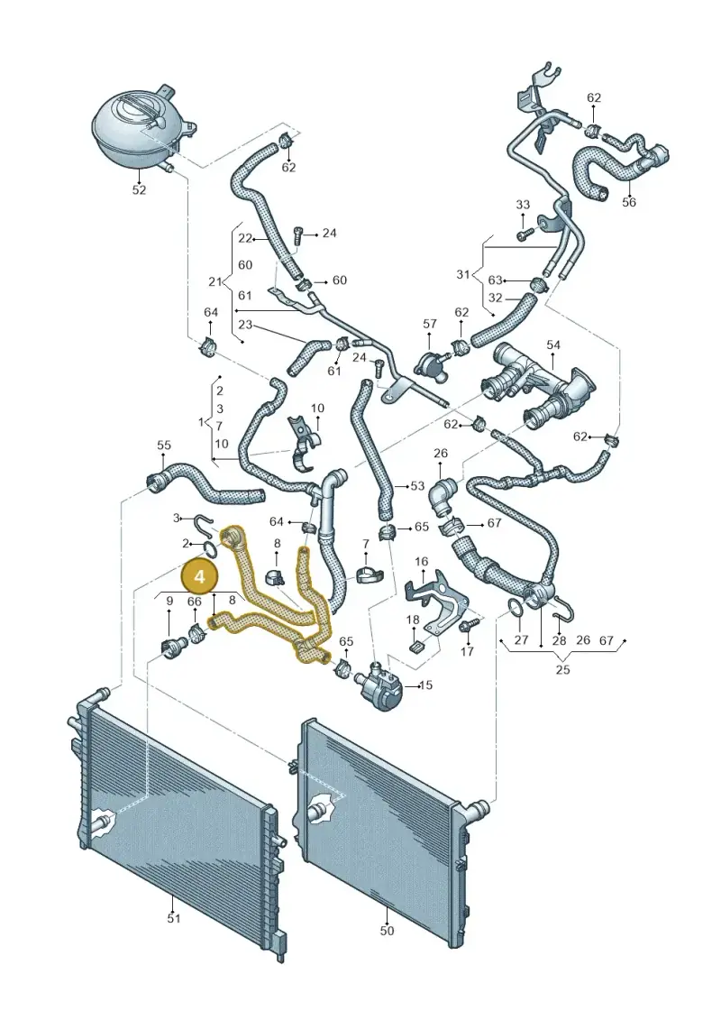 5QF122051AJ — Volkswagen Tiguan 2.0 4Motion (2017-2024) diagram 884121790, position 4