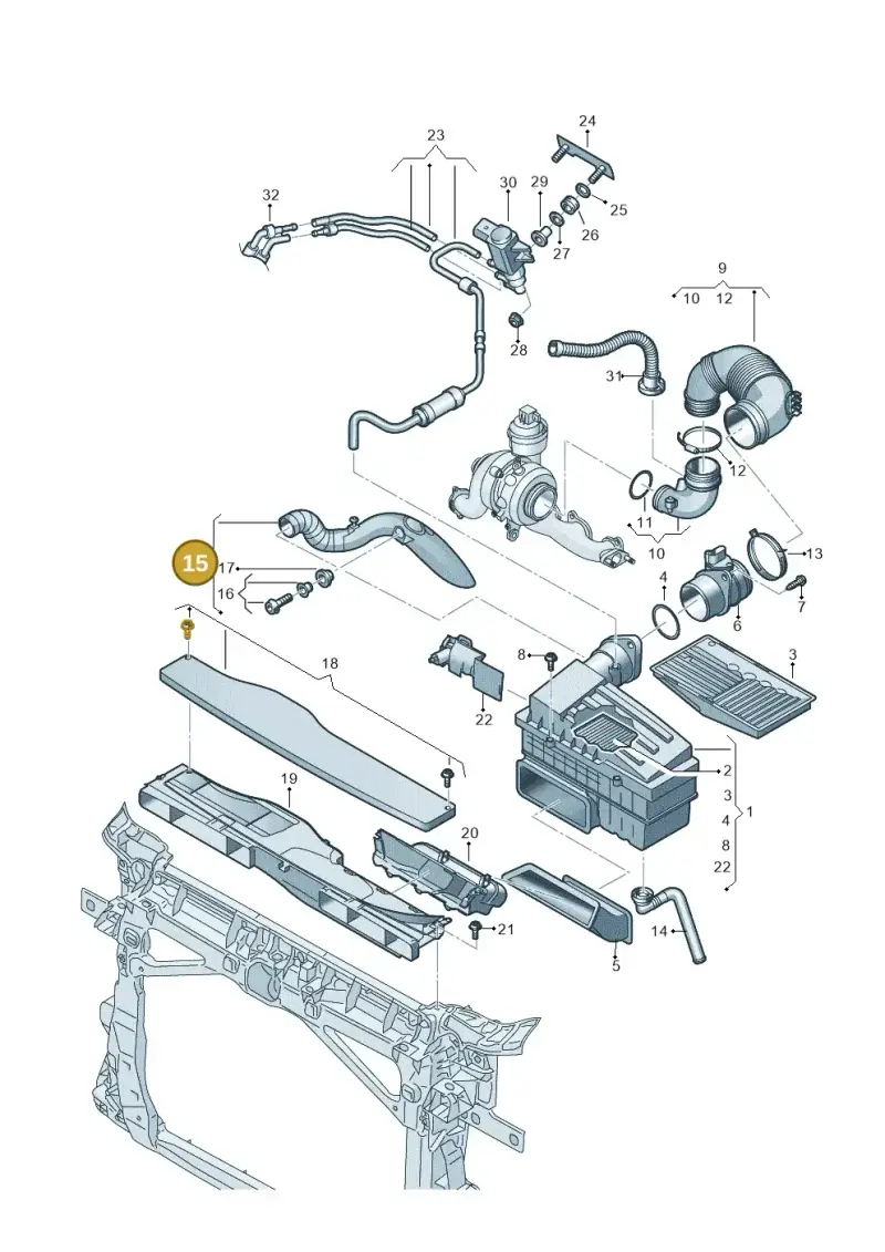 5QF129565B — Volkswagen Caddy Maxi Kombi (2020-2024) diagram 2ka129302, position 15