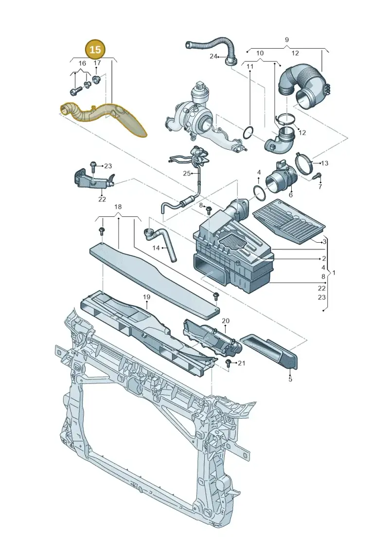 5QF129565B — Volkswagen Tiguan 2.0 4Motion (2016-2024) diagram 810129000, position 15